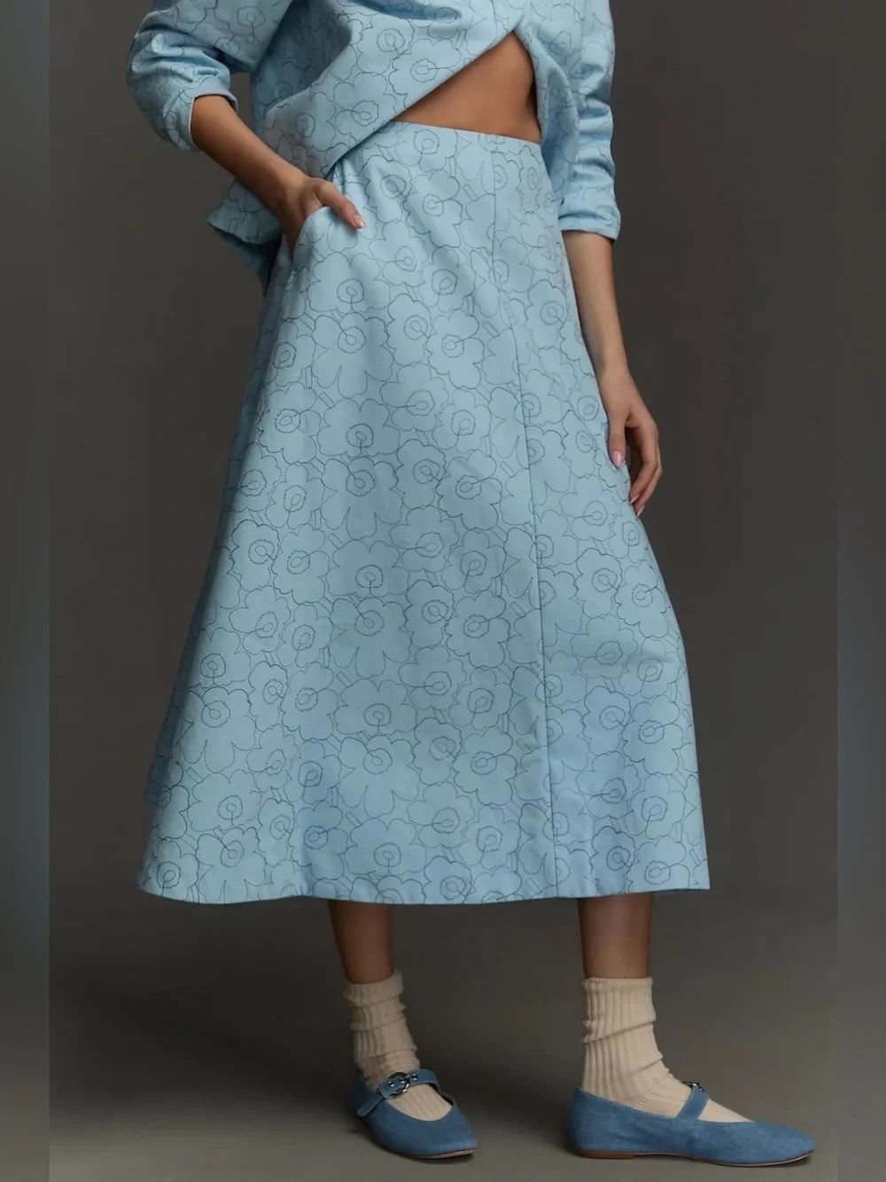Marimekko Piirto Unikko Midi Skirt Size 34